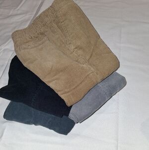 Kids Corduroy Pants Set - Tan, Black, Gray